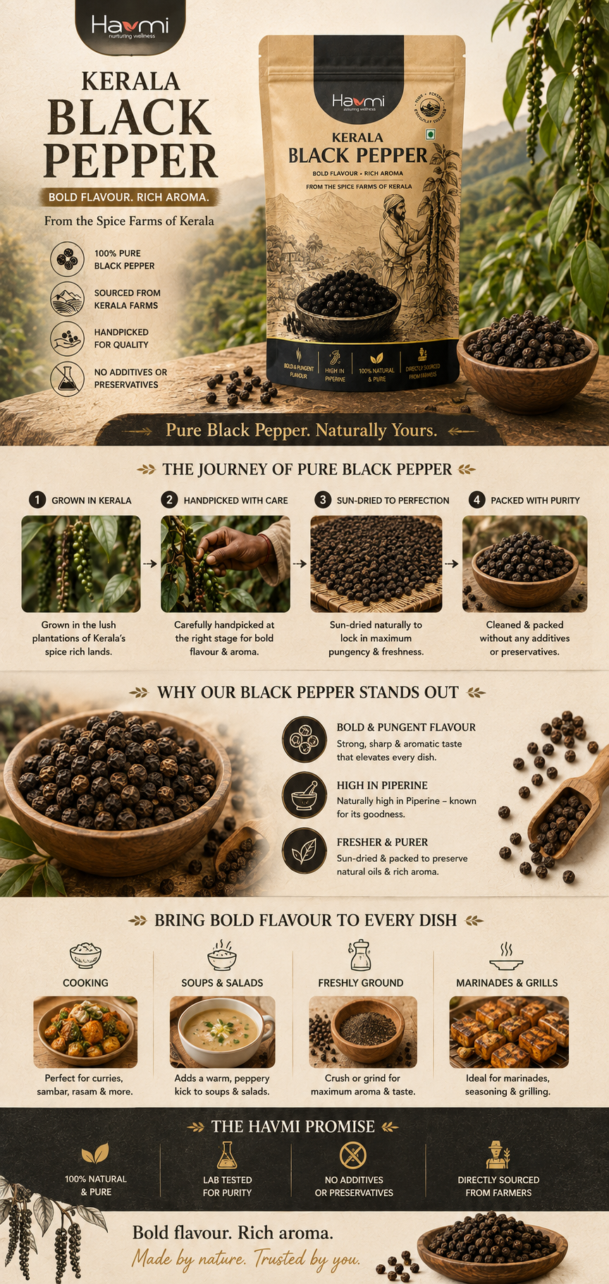 Havmi Kerala Black Pepper – Whole Peppercorns