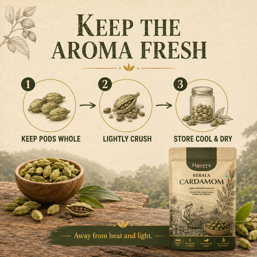 Havmi Kerala Cardamom – Premium 8MM Green Cardamom