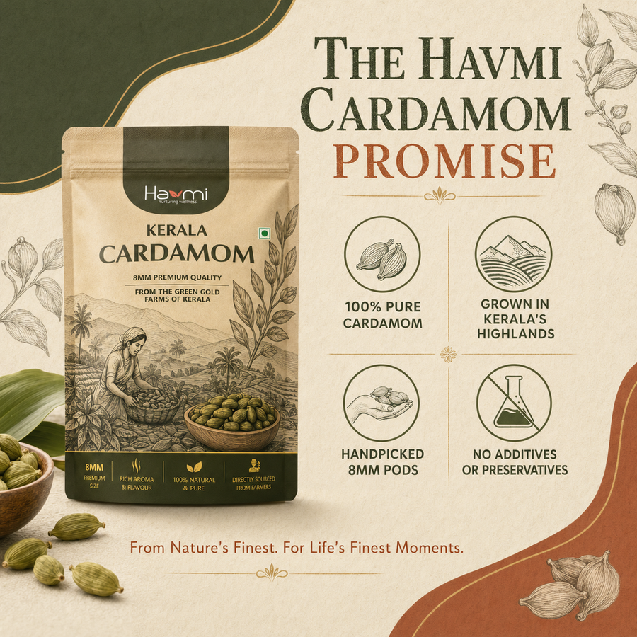 Havmi Kerala Cardamom – Premium 8MM Green Cardamom